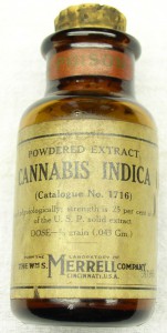 Cannabis extract, commonly found in early 20th century pharmacies
