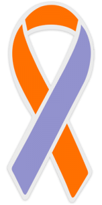 The Psoriasis Awareness ribbon is Orchid over Orange