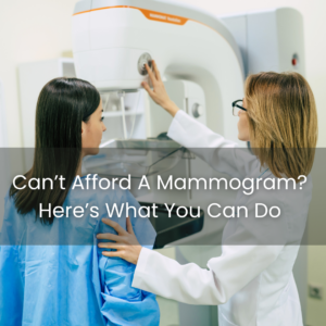 Woman getting a mammogram screening.