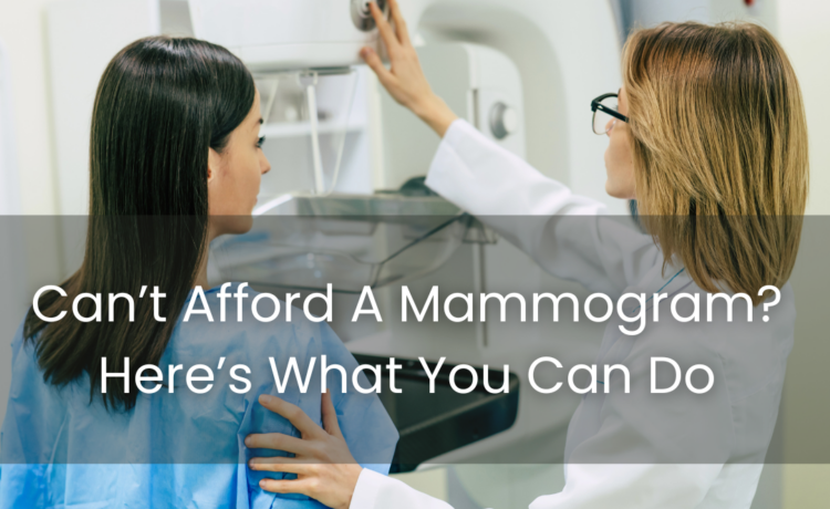 Woman getting a mammogram screening.